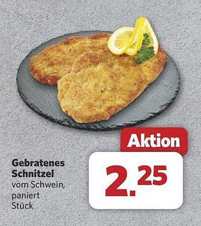 Gebratenes Schnitzel vom Schwein, paniert Stück