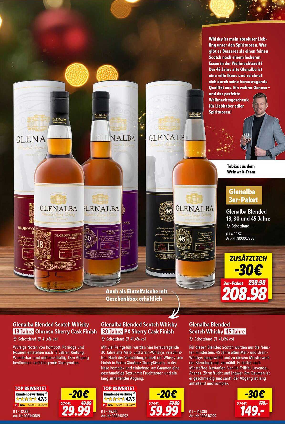 Glenalba 3er-Paket  
Glenalba Blended 18, 30 und 45 Jahre