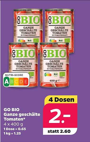 GO BIO Ganze geschälte Tomaten*