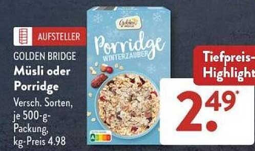 Golden Bridge Porridge Winterzauber