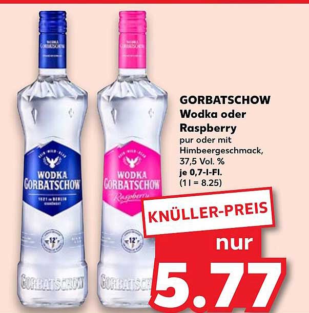 GORBATTSCHOW Wodka oder Raspberry