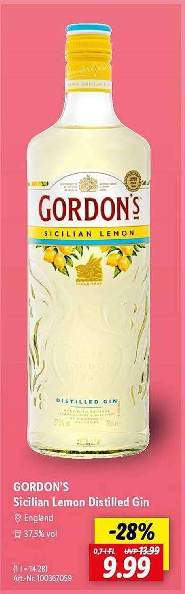 GORDON'S Sicilian Lemon Distilled Gin