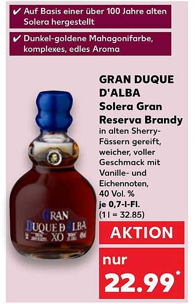 GRAN DUQUE D'ALBA Solera Gran Reserva Brandy