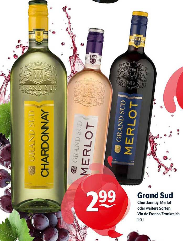 Grand Sud Chardonnay  
Grand Sud Merlot  