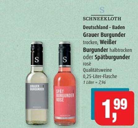 Grauer Burgunder, Weißer Burgunder, Spätburgunder rosé