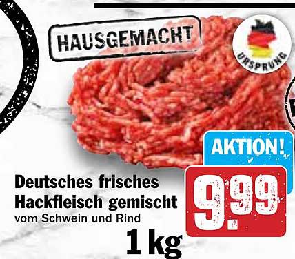 Hausgemacht Deutsches frisches Hackfleisch gemischt vom Schwein und Rind