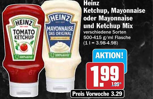 Heinz Ketchup, Mayonnaise oder Mayonnaise das Original