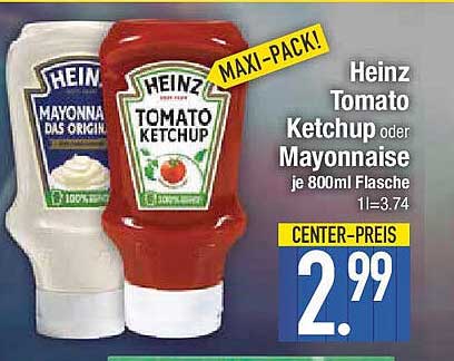 Heinz Tomat Ketchup oder Mayonnaise