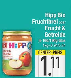 Hipp Bio Fruchtbrei oder Frucht & Getreide