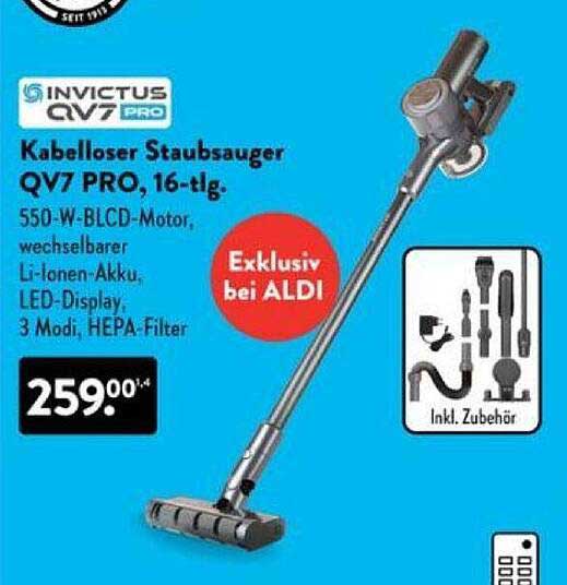 Kabelloser Staubsauger QV7 PRO, 16-tlg.