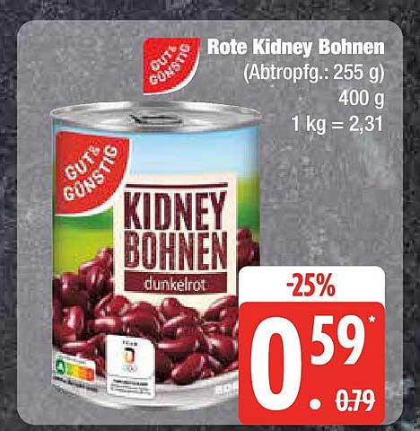 Kidney Bohnen dunkelrot