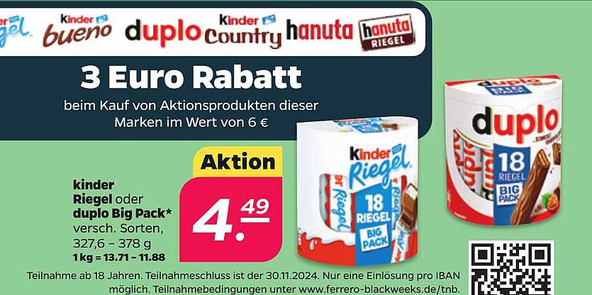 kinder Riegel oder duplo Big Pack