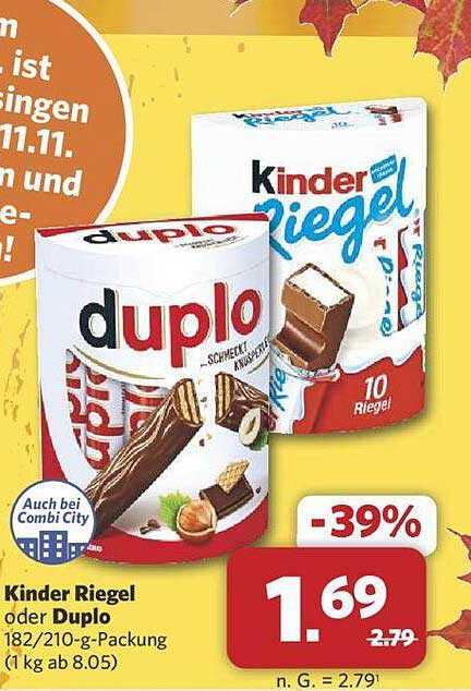 Kinder Riegel oder Duplo