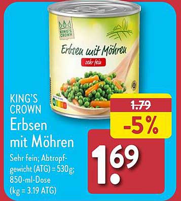 KING'S CROWN Erbsen mit Möhren