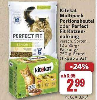 Kitekat Multipack Portionsbeutel oder Perfect Fit Katzen-nahrung