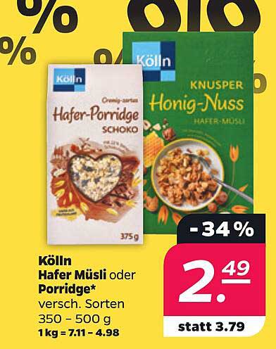 Kölln Hafer Müsli oder Porridge*