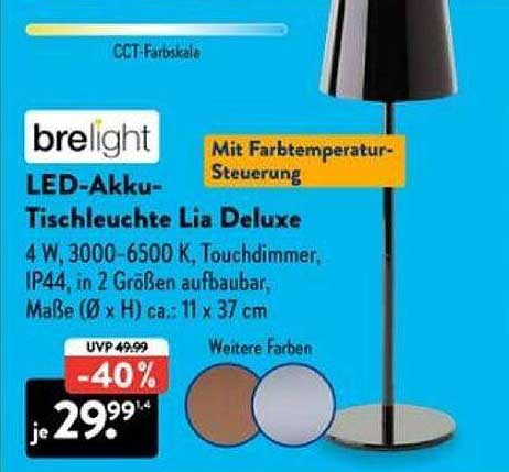 LED-Akku-Tischleuchte Lia Deluxe