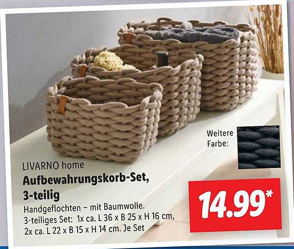 LIVARNO home Aufbewahrungskorb-Set, 3-teilig