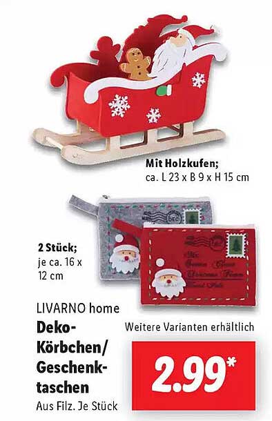 LIVARNO home Deko-Körbchen/Geschenktaschen