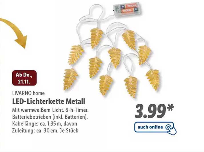 LIVARNO home LED-Lichterkette Metall