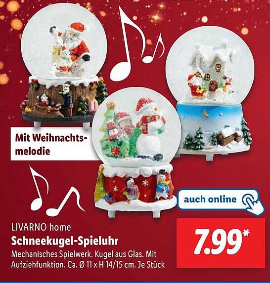 LIVARNO home Schneekugel-Spieluhr