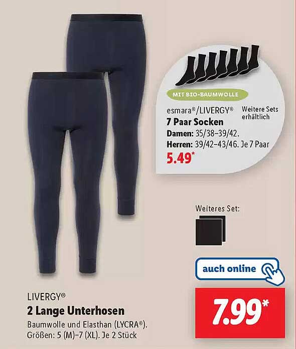 LIVERGY® 2 Lange Unterhosen