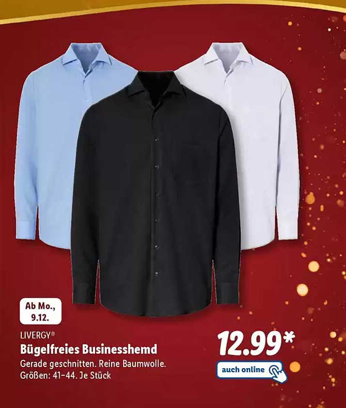 LIVERGY Bügelfreies Businesshemd