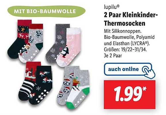 lupilu® 2 Paar Kleinkinder-Thermosocken