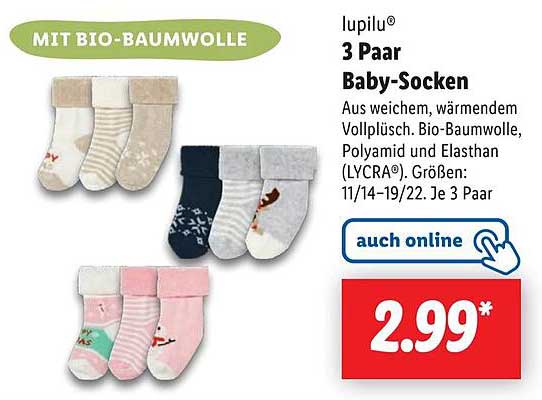 lupilu® 3 Paar Baby-Socken