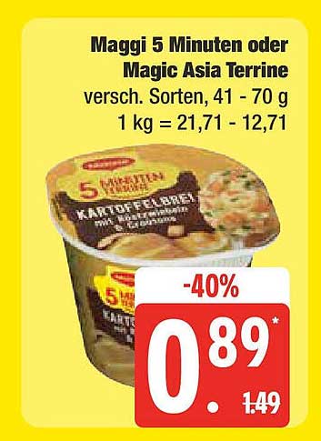 Maggi 5 Minuten oder Magic Asia Terrine