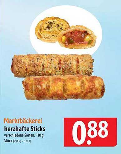 Marktbackerei herzhafte Sticks