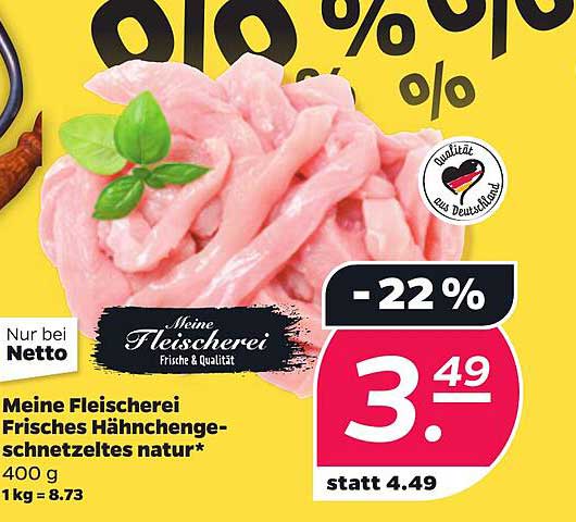 Meine Fleischerei Frisches Hähnchen- schnitzeltes natur*