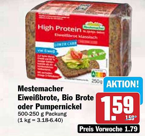 Mestemacher Eiweißbrote, Bio Brote oder Pumpernickel