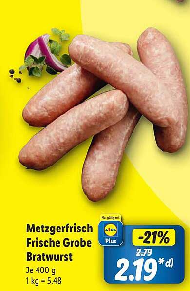 Metzgerfrisch Frische Grobe Bratwurst