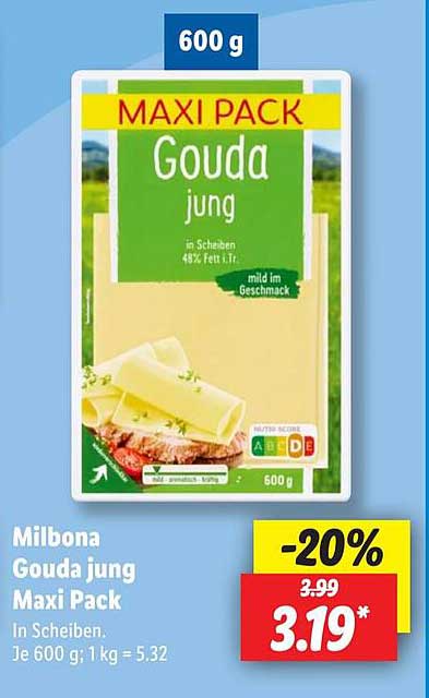 Milbona Gouda jung Maxi Pack