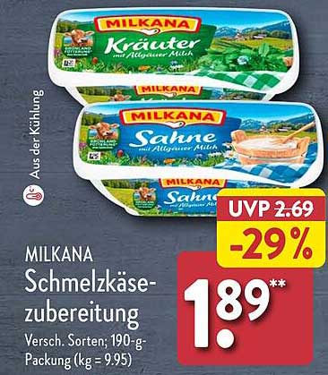 MILKANA Schmelzkäse-zubereitung