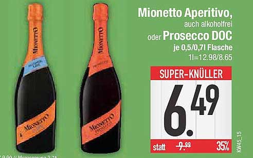 Mionetto Aperitivo, auch alkoholfrei oder Prosecco DOC