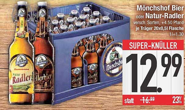 Mönchshof Bier oder Natur-Radler