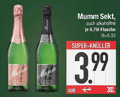 Mumm Sekt, auch alkoholfrei