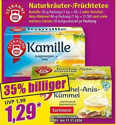 Naturkräuter-/Früchtetee