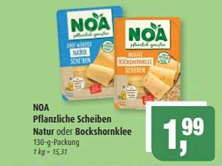 NOA Pflanzliche Scheiben Natur oder Bockshornkleescheiben