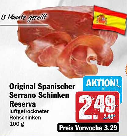 Original Spanischer Serrano Schinken Reserva