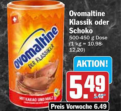 Ovomaltine Klassik oder Schoko