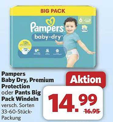 Pampers Baby Dry, Premium Protection oder Pants Big Pack Windeln