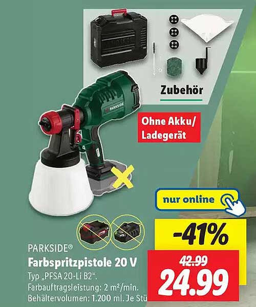 PARKSIDE® Farbspritzpistole 20 V