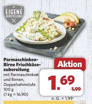 Parmaschinken-Birne Frischkäsezubereitung