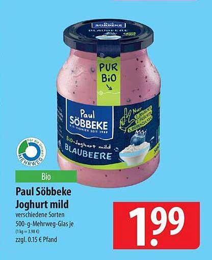 Paul Söbbeke Joghurt mild Blaubeere