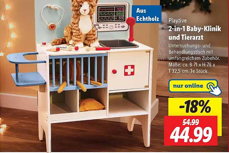 Playtive 2-in-1 Baby-Klinik und Tierarzt