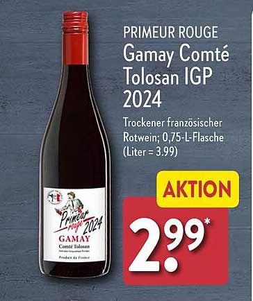 PRIMEUR ROUGE Gamay Comté Tolosan IGP 2024