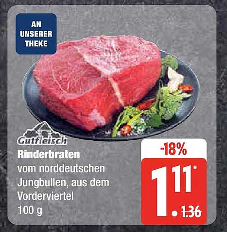 Rinderbraten vom norddeutschen Jungbullen, aus dem Vorderviertel